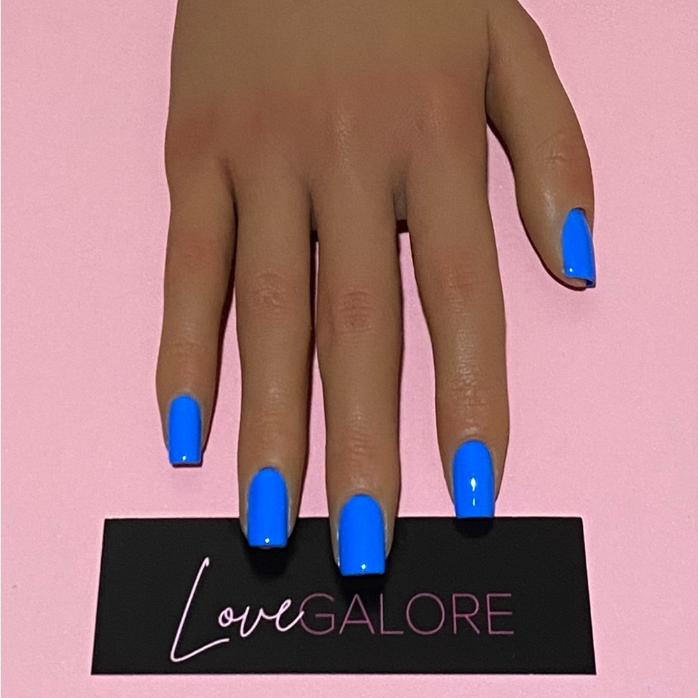 Hand Crafted Short Square Blue Love Galore Press On Nails